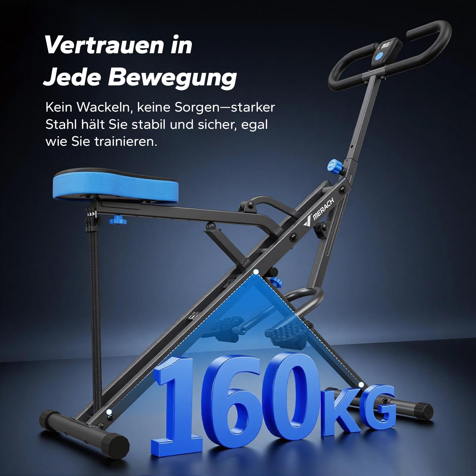 MERACH 2 IN 1 Kniebeugen Rudergerät Faltbare Kniebeugenmaschine, Glute Machine für den Gesäß, Bein und Core Training, 10Min Aufbau für Zuhause und Fitnessstudio, Max 160 KG