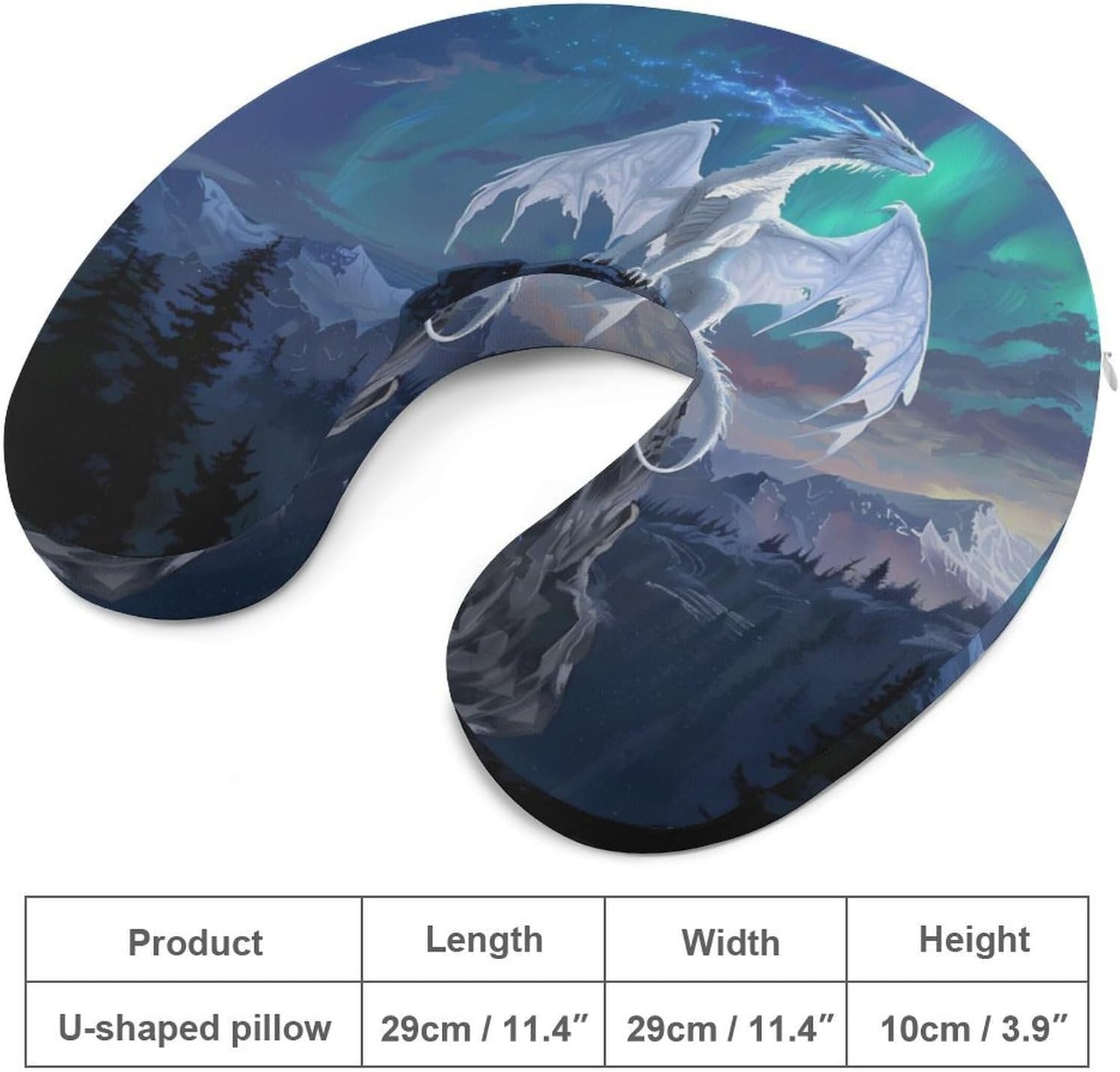 Flying Dragon Travel Pillow U Shape Neck Pillow Washable Pillowcase for Sleeping Chair