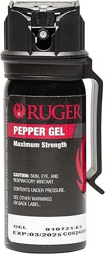 SABRE Ruger Tactical - Gel de pimienta con clip para cinturón, 10 ráfagas, rango de 18 pies (18.0 ft), el gel es más seguro, seguridad rápida de la