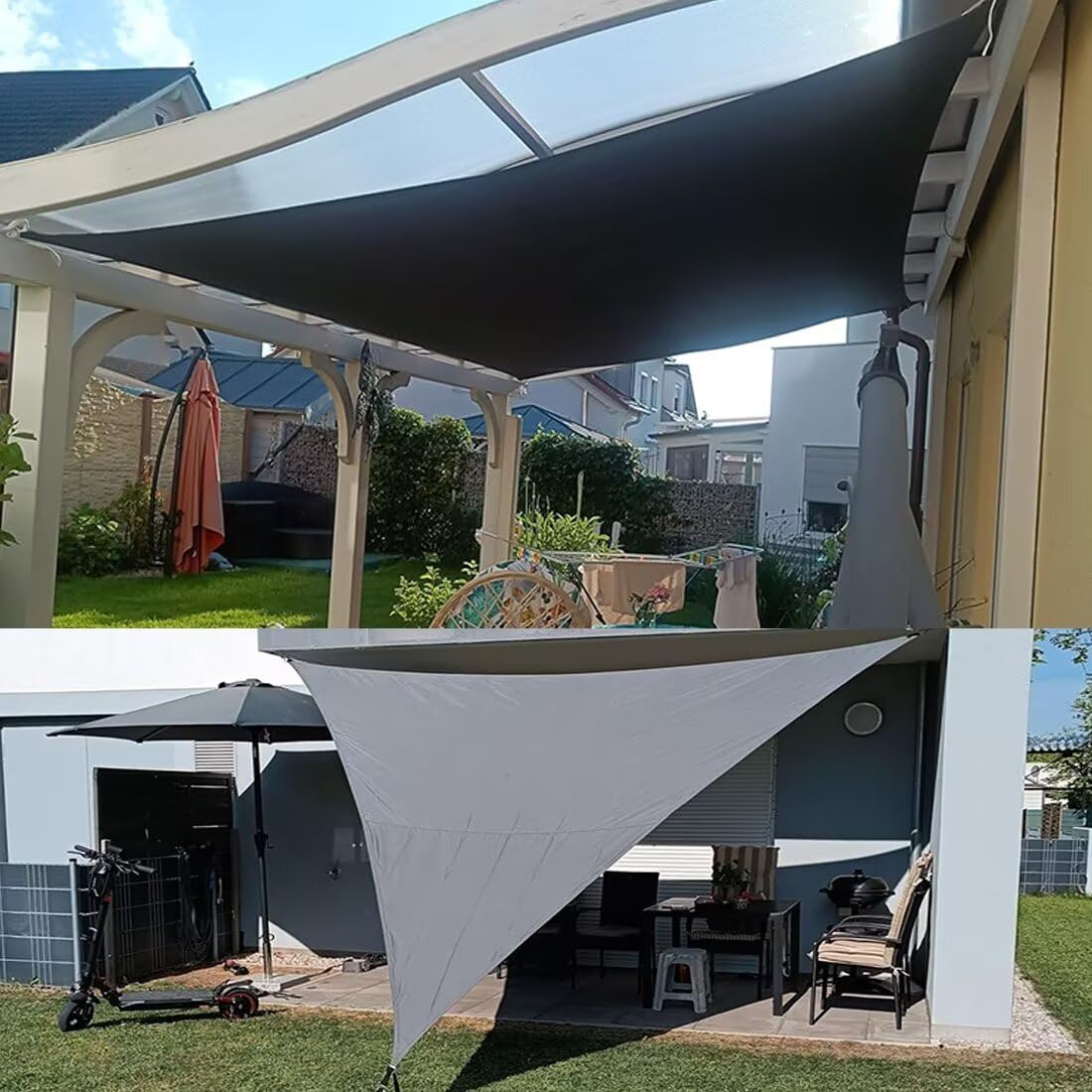 Zonnezeil rechthoekig Zonnescherm 120 x 400 cm, zonwering, uv-bescherming, luchtdoorlatend, Schaduwzeilen Zonweringdoek, Sunblock Schaduwdoek Rechthoekig, voor terras, gazon, tuin, Hemelsblauw