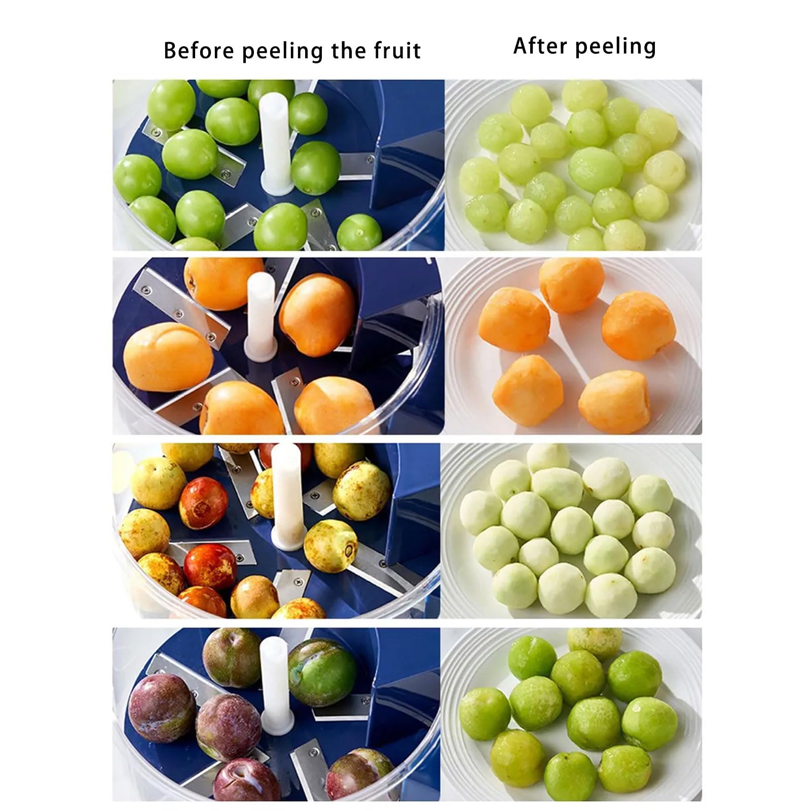 Peladora automática de frutas con diseños desmontables