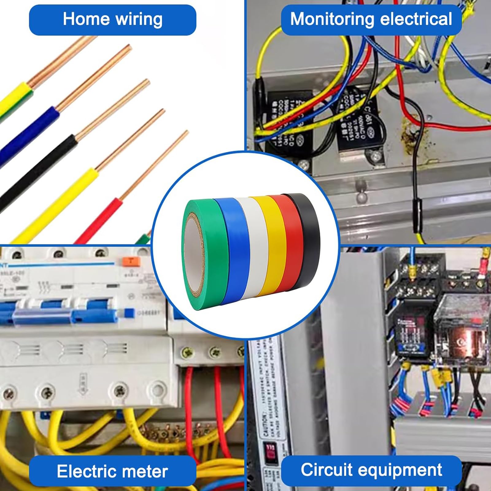 10er-Pack Selbstklebendes PVC-Isolierband Mit Spannungsprüfer – Insgesamt 16 Fuß X 10 Zoll (Schwarz/Rot/Gelb), Wasserdichtes Und Flammhemmendes Isolierband Zur Reparatur Und Abdichtung(Red)