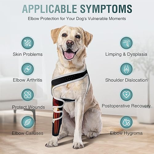 Miniatura 24 de Hombro y codo para perro - Manga antilamer para luxación de hombro, lesiones de codo, recuperación postoperatoria - Soporte reflectante