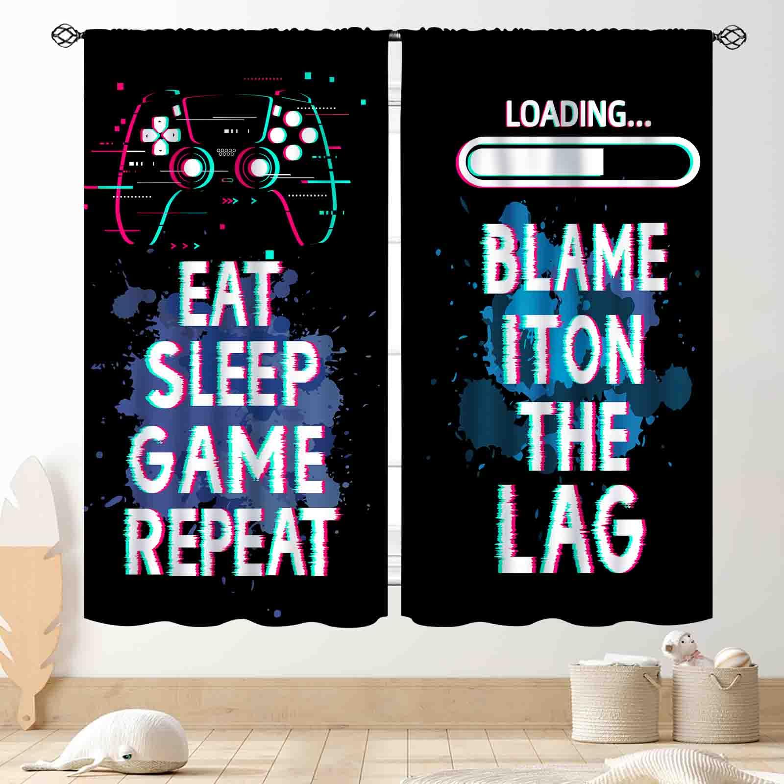 Gaming Curtains for Kids Boys Teens Bedroom, Colorful Game Controller Gamer Window Drapes for Living Room Nursery Playroom Decor Graffiti Gamepad Video Game Room Curtains Treatmens, 42"x45" Inch โ image 1