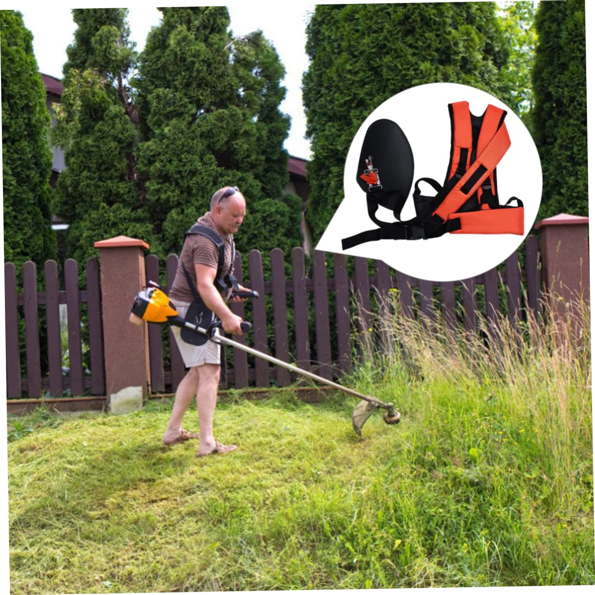 Didiseaon Bandolera de Hombro y Cinturón Acolchado – Arnés Doble Tirante y Cinturón Acolchado Ajustable y Fácil de Fijar/Desmontar Adecuado para Uso Profesional en Jardinería y Poda