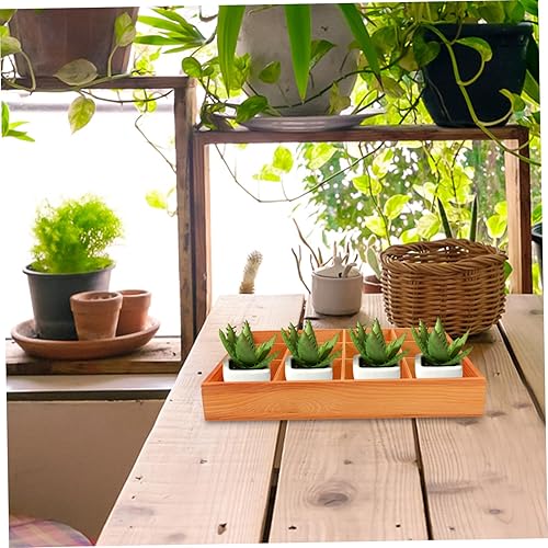 Miniatura 2 de GANAZONO Bandeja de madera para suculentas, bandeja de madera para baratijas, placa de almacenamiento