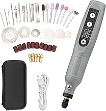 Domary Conjunto de ferramentas rotativas portátil mini moedor sem fio furadeira elétrica recarregável portátil carregamento usb 5 velocidades com vários acessórios luz led para corte lixar gravura polimento e faça você mesmo