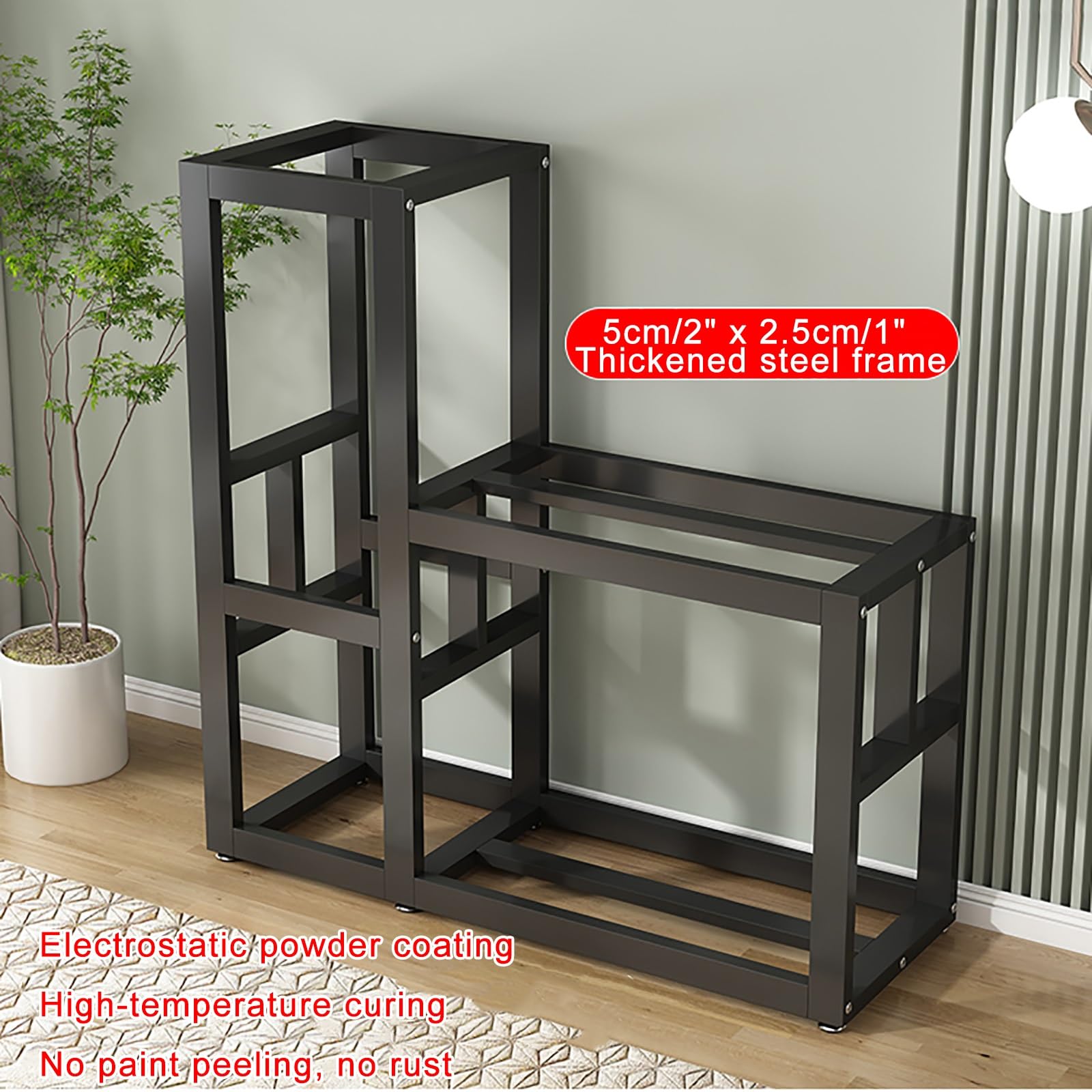 Aquariumständer, Robustes Aquarium mit seitlicher Stütze, geeignet für Reptilien, Tragkraft 1000 lbs (schwarz, 80x40x70 cm / 31x16x27,5 Zoll).