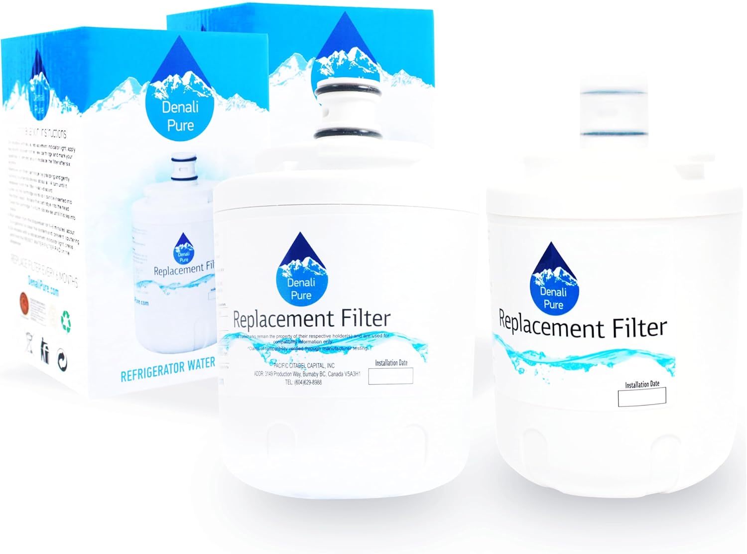 2-Pack Replacement for MSD2432GRW Refrigerator Water Filter - Compatible with Maytag UKF7003 Fridge Water Filter Cartridge