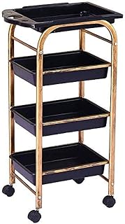 KUANDARMX 5 Tier Cart Dining Car Beauty Salon Cart with 4 Drawers, Hairdresser Beauty Tool Cart with Wheel, 15 Kg Capacity, 4 tier