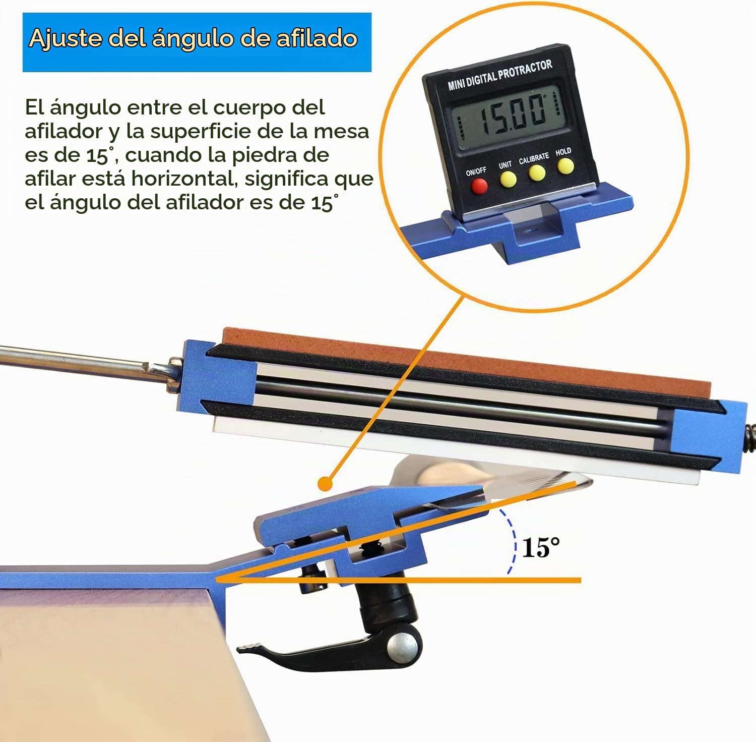 Afilador Profesional, Afilador de Cuchillos con 6 Diamantes, Kit de Sellado Abrasivo Diseño de Abrazadera Rápida, Knife Sharpener de Ángulo Fijo, para Afilado Fino y Pulido de Herramientas
