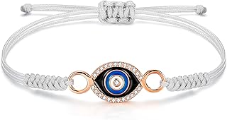 Bracelet Corde pour Femme, Chaîne Tressée à la Main Avec Breloque en Zircone Cubique, Cadeau d'anniversaire pour Maman Femme Fille