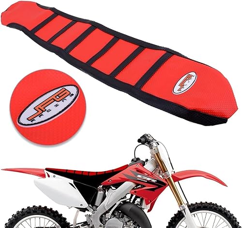 AnXin Funda de asiento de motocicleta, agarre de goma suave para CRF250R 2004-2009 CRF450R 2003-2008 CRF250X CRF450X All Years Dirt Bike Rojo