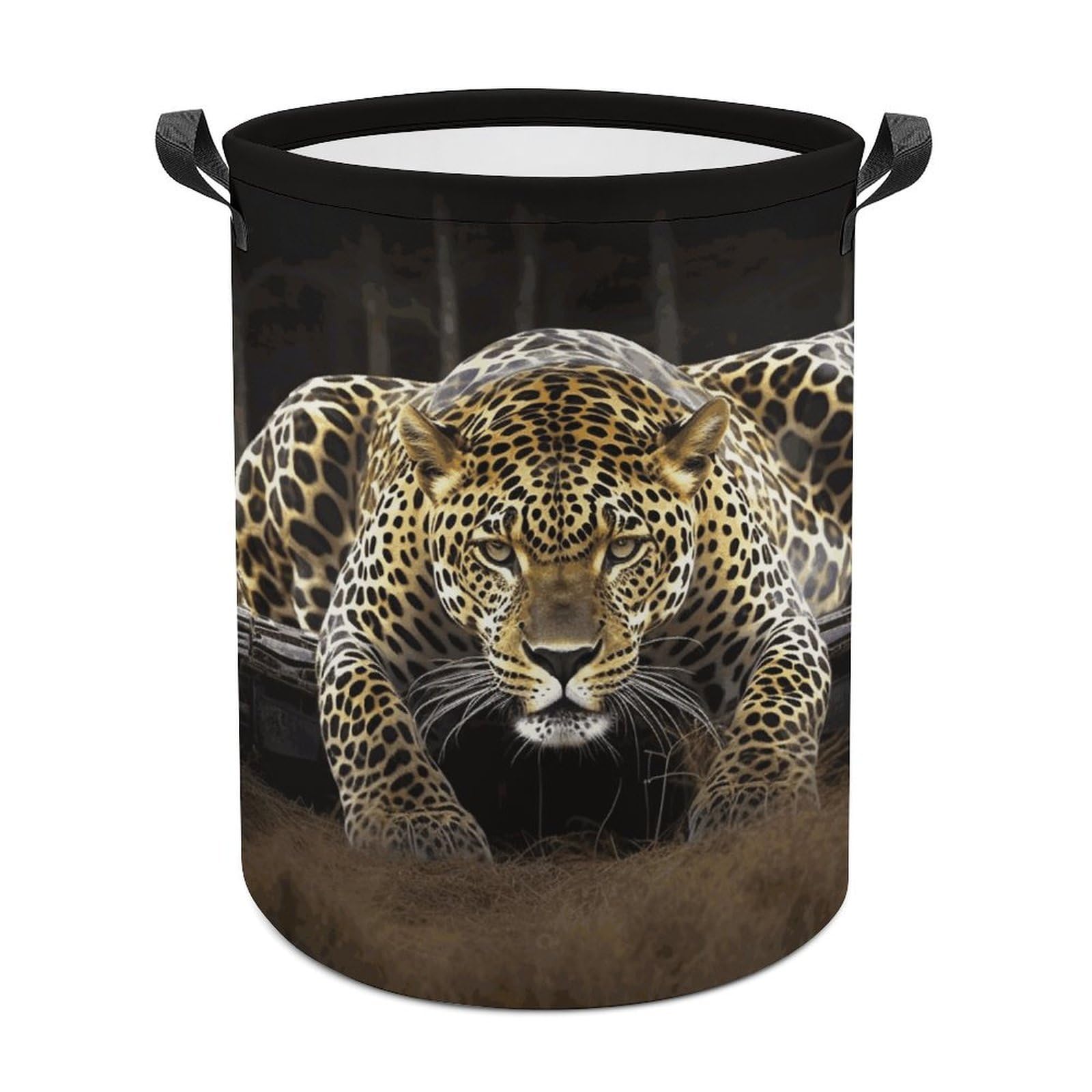 Leopard2 Laundry Basket Freestanding Waterproof Laundry Hamper Collapsible Tall Clothes Hamper with Reinforced Handles Waterproof Laundry Bag for Dorm Bathroom Home 44x35cm