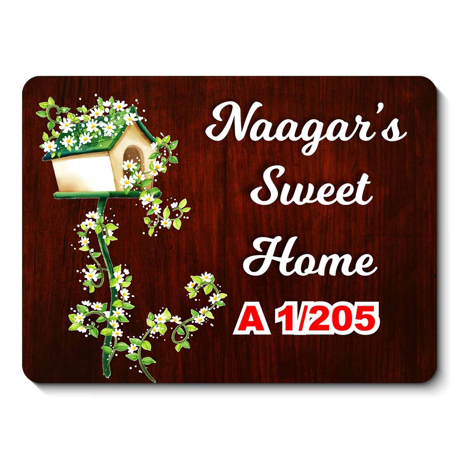 Plan To Gift Customised Name Plates for Home Door Name Plates Wooden Sign Boards for Home (Wooden/Size 9x12 in)