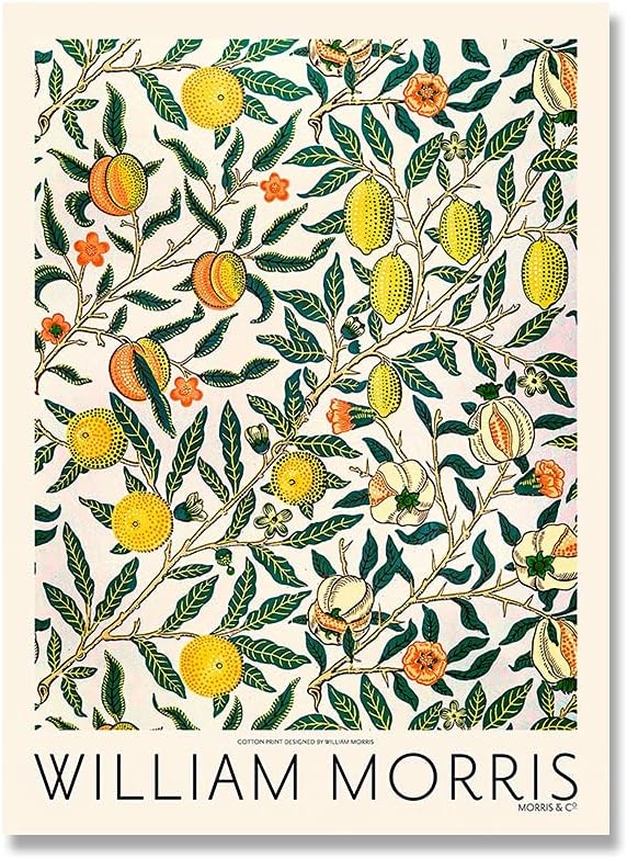 QAWY William Morris prints, exhibition posters, London art style paintings, frameless decorative canvas paintings A2 60x90cm