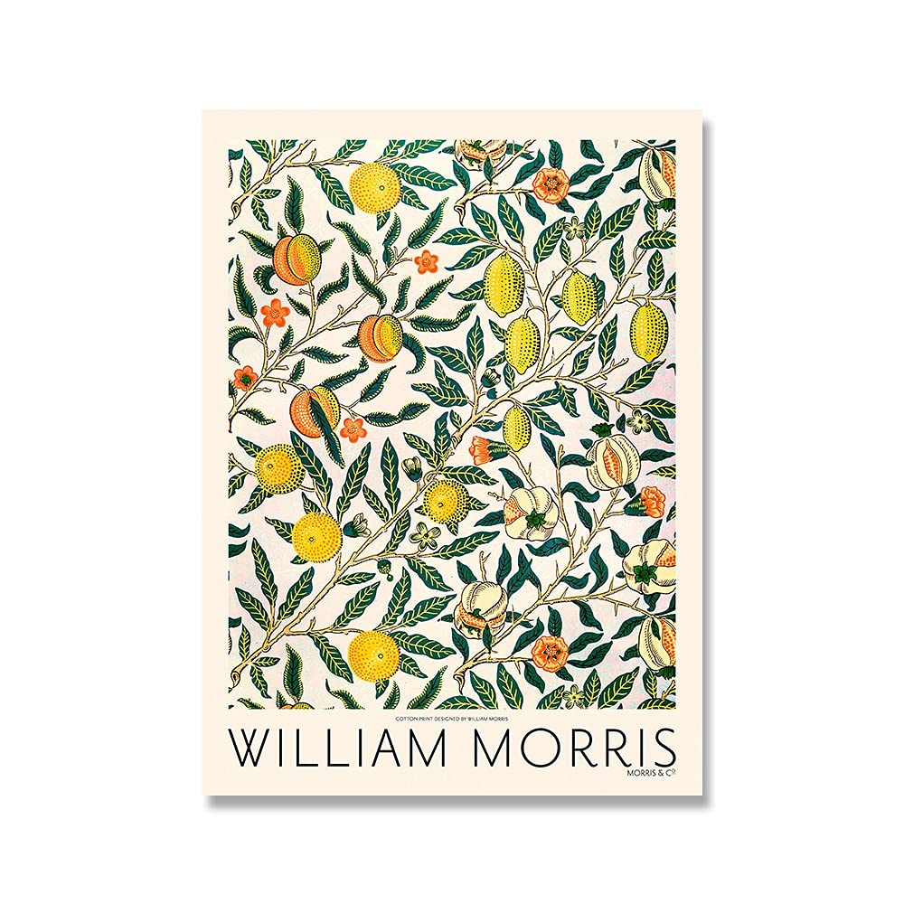 QAWY William Morris prints, exhibition posters, London art style paintings, frameless decorative canvas paintings A2 60x90cm