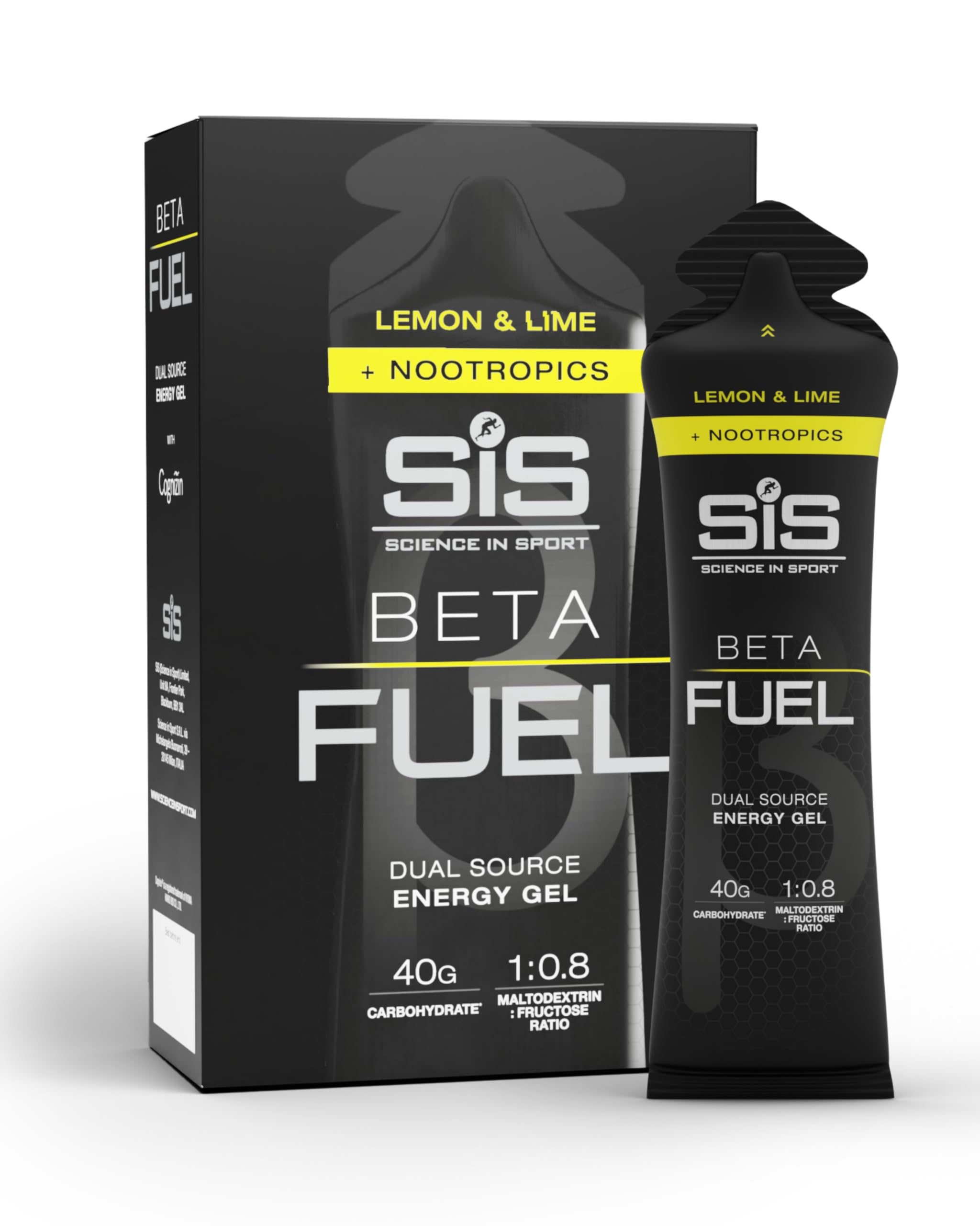 Science In Sport Beta Fuel Energy Gel +Nootropics - box of 6 gels - lemon and li