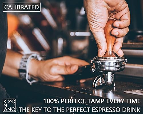 Miniatura 5 de KYONANO Manipulador de café expreso de 2.008 in  Manipulador de prensa de expreso  Manipulación de mano espresso con base de acero inoxidable y