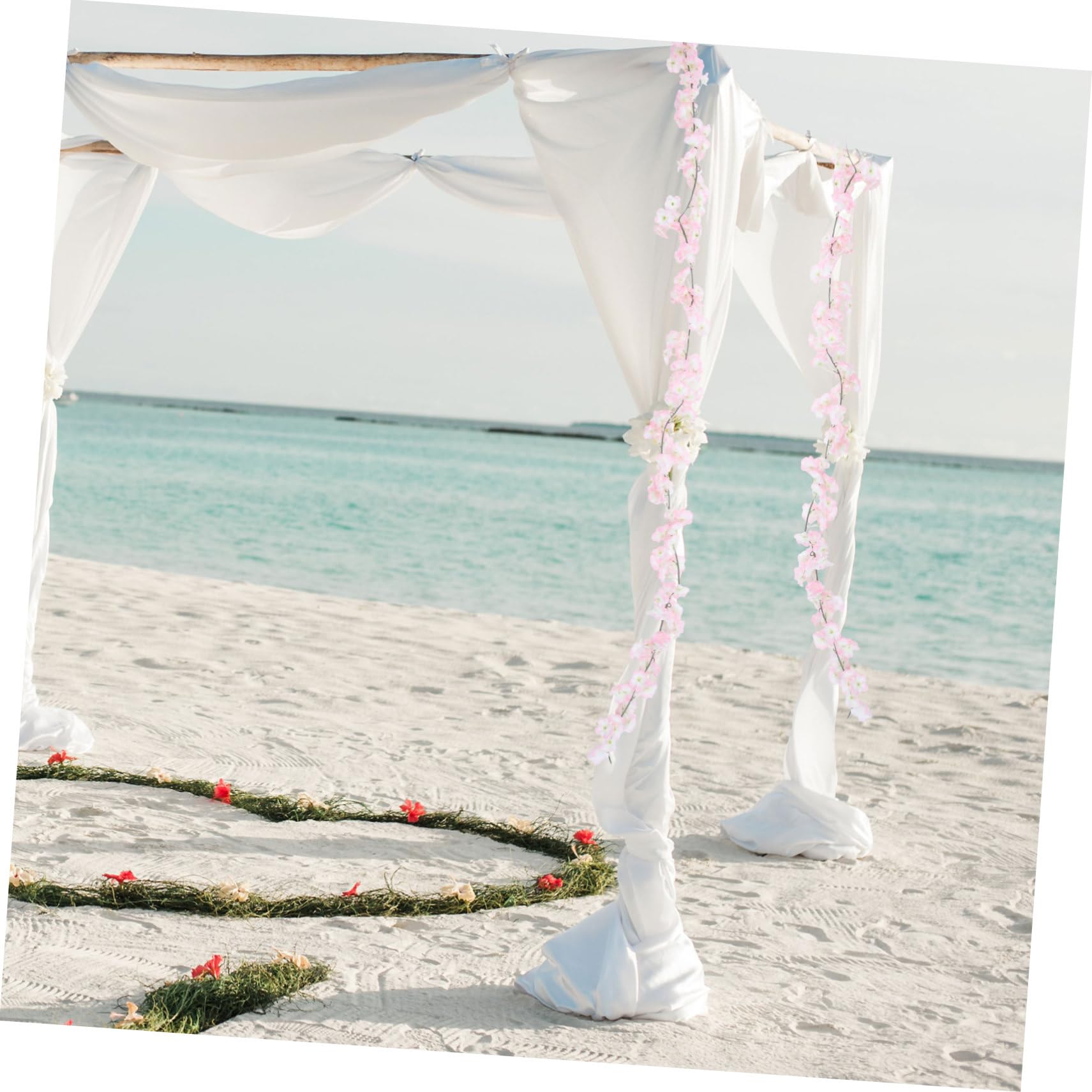 Künstliche Hängeblumenranke Kirschblüten 1, 8m Rosa | Seidenstoff und Kunststoff, Biegsam zum Aufhängen, 4 Stück pro Packung, für Hochzeiten und Schaukel
