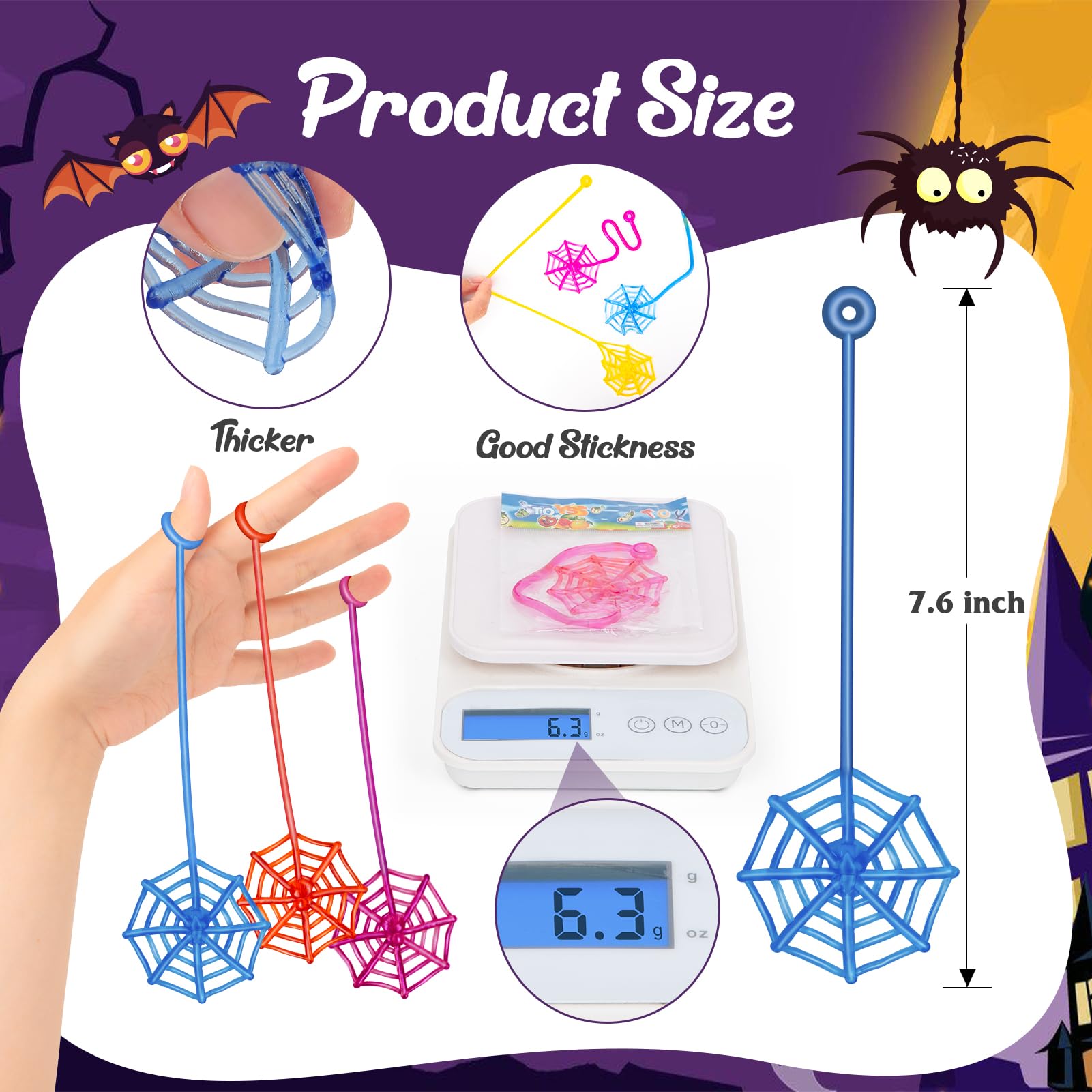 Spider Web Sticky Hands - 30 Pcs for Halloween Party Favors -3