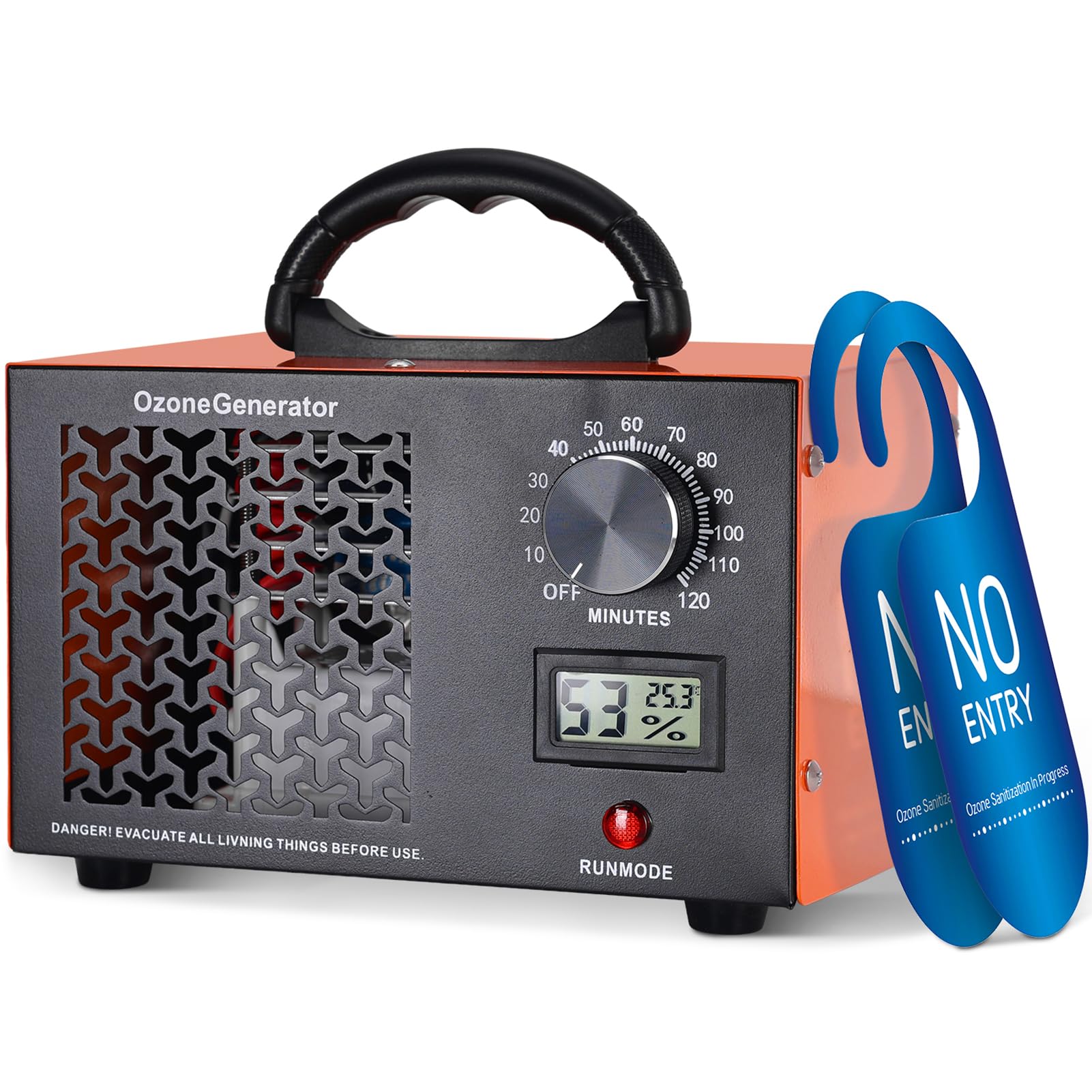 Ozongenerator 120,000mg/H Ozongerät, Ozon Luftreiniger bis zu 320㎡ Mit 120 Min Timer, Temperatur- und Feuchtigkeitsanzeige, Ozonisator Industrieller für Auto, Rauch, Haustiergerüche, Küchengerüche
