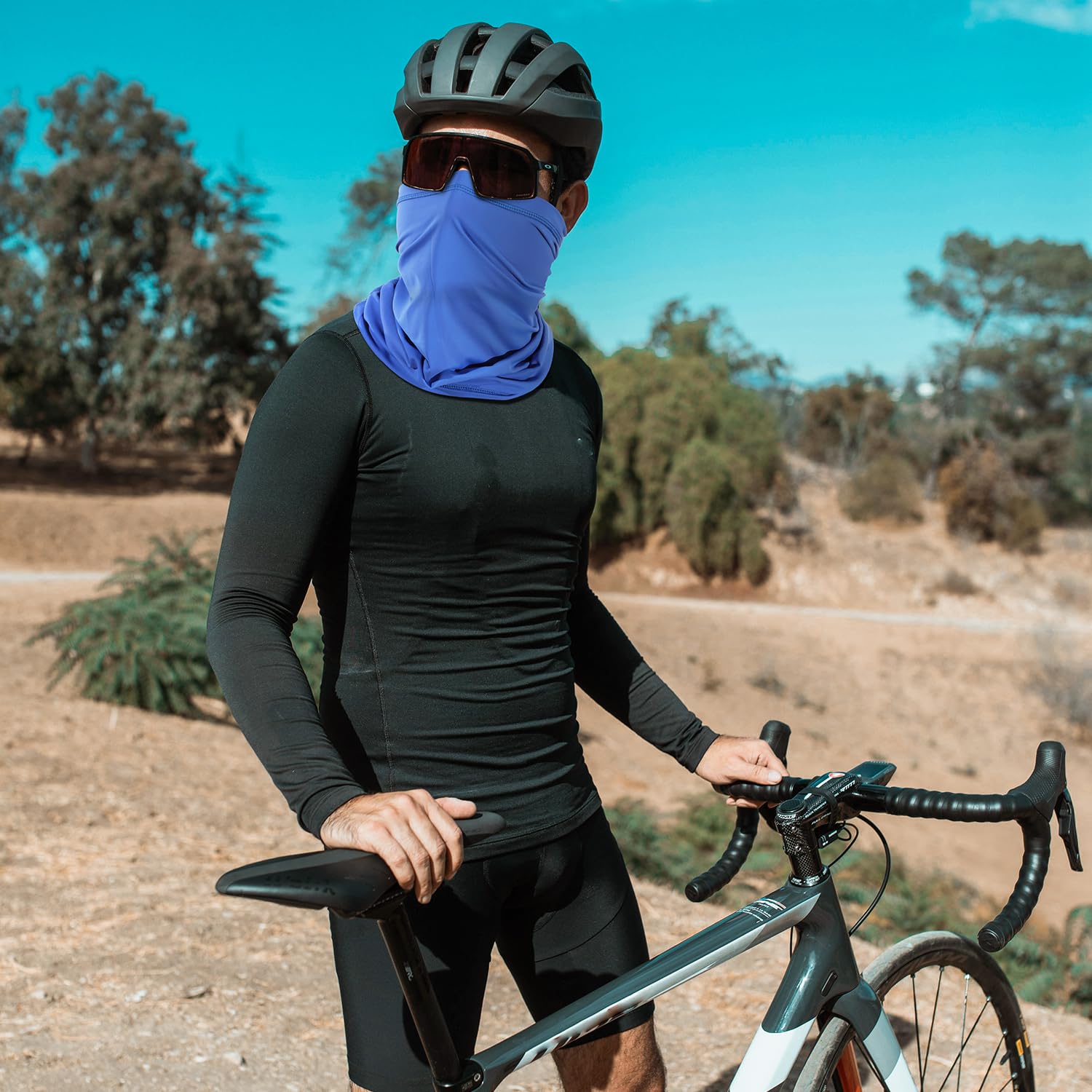 Achiou Bufanda de cuello refrescante, máscara de protección UV para hombres y mujeres, suave, resistente al viento, senderismo, ciclismo, correr