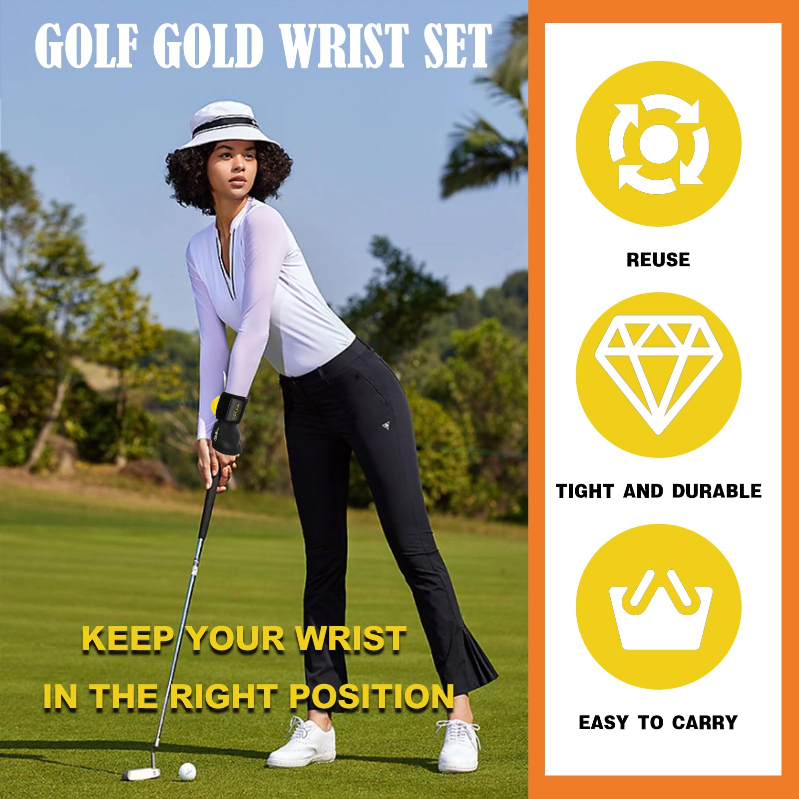 KSIEE Golf Swing Trainer, Golf Training Aid with Training Aid Ball, Improve Your Golf Swing Technique The Golf Wrist Training Aid, Golf Grip Trainer for Beginners and Pros Golfer (Red)