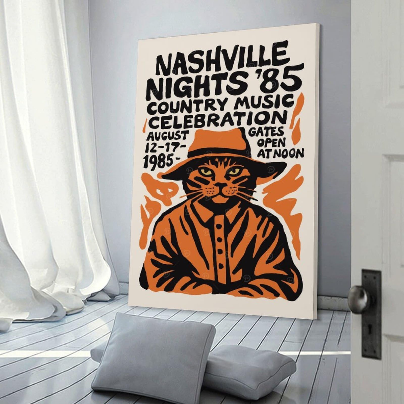 Junmoney Nashville Nights 85 Country Music Wall Picture Print 12x18inch(30x45cm), for Lounge Decor, Offices Or Entryway Styling, Versatile Wall Decor for Many Rooms