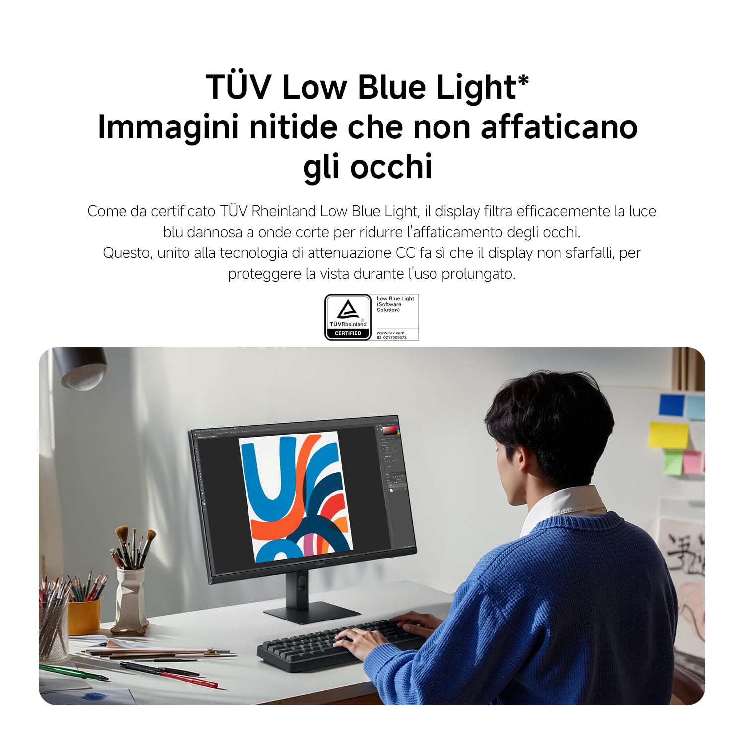 XIAOMI A27i 2026 Monitor FHD da 27 Pollici, 144Hz FreeSync, HDR10, IPS, 99% sRGB, Certificazione TÜV Low Blue Light (1920 x 1080/HDMI 2.0/DP 1.4)