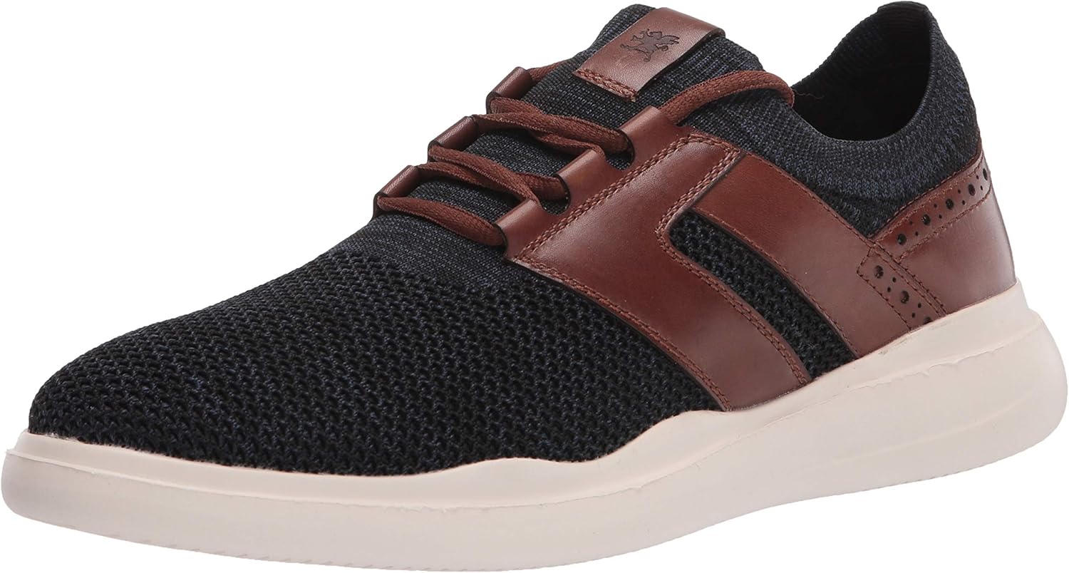 STACY ADAMS mens Moxley Lace-up Sneaker, Navy and Cognac, 10.5 US