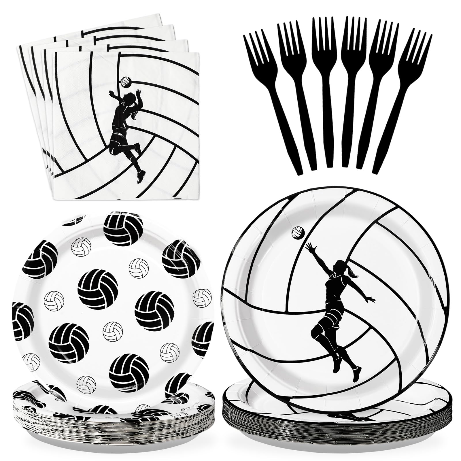 96Pcs Volleyball Party Decorations for Girls Birthday Party Serves 24