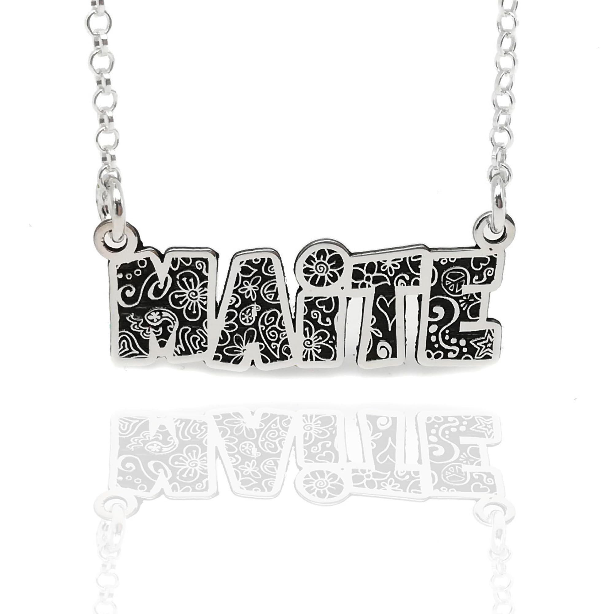 RINCON DEL ARTESANO HECHO A MANO MALAGA Collar con Nombre Personalizado para Mujer. Fabricado en Plata de Ley 925/1000.…
