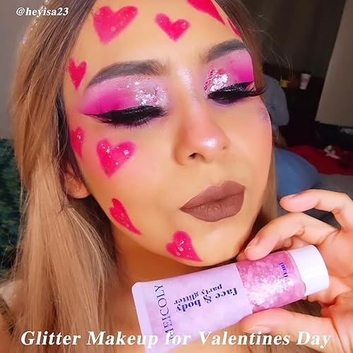 Miniatura 67 de MEICOLY Purpurina para cabello infantil, maquillaje de Halloween con purpurina brillante, lentejuelas de sirena para rostro y cuerpo, purpurina