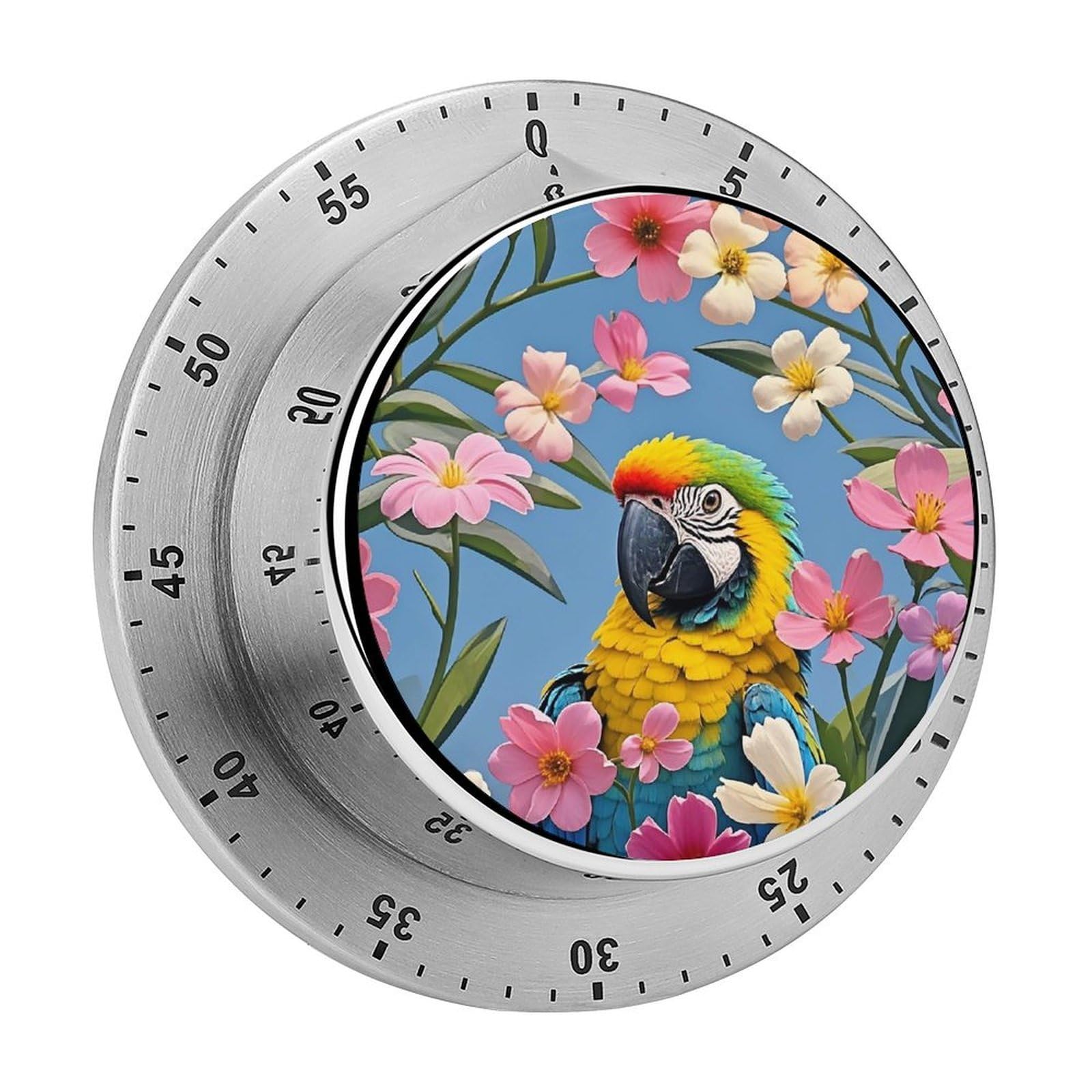 Temporizador de cocina visual de 60 minutos con diseño de flores para repostería en casa