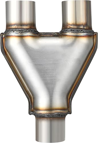 Miniatura 6 de AUTOSAVER88 Tubo en Y de escape de acero inoxidable de 2 pulgadas, conector adaptador de escape simple de 2" a dual de 2", longitud total de 10",