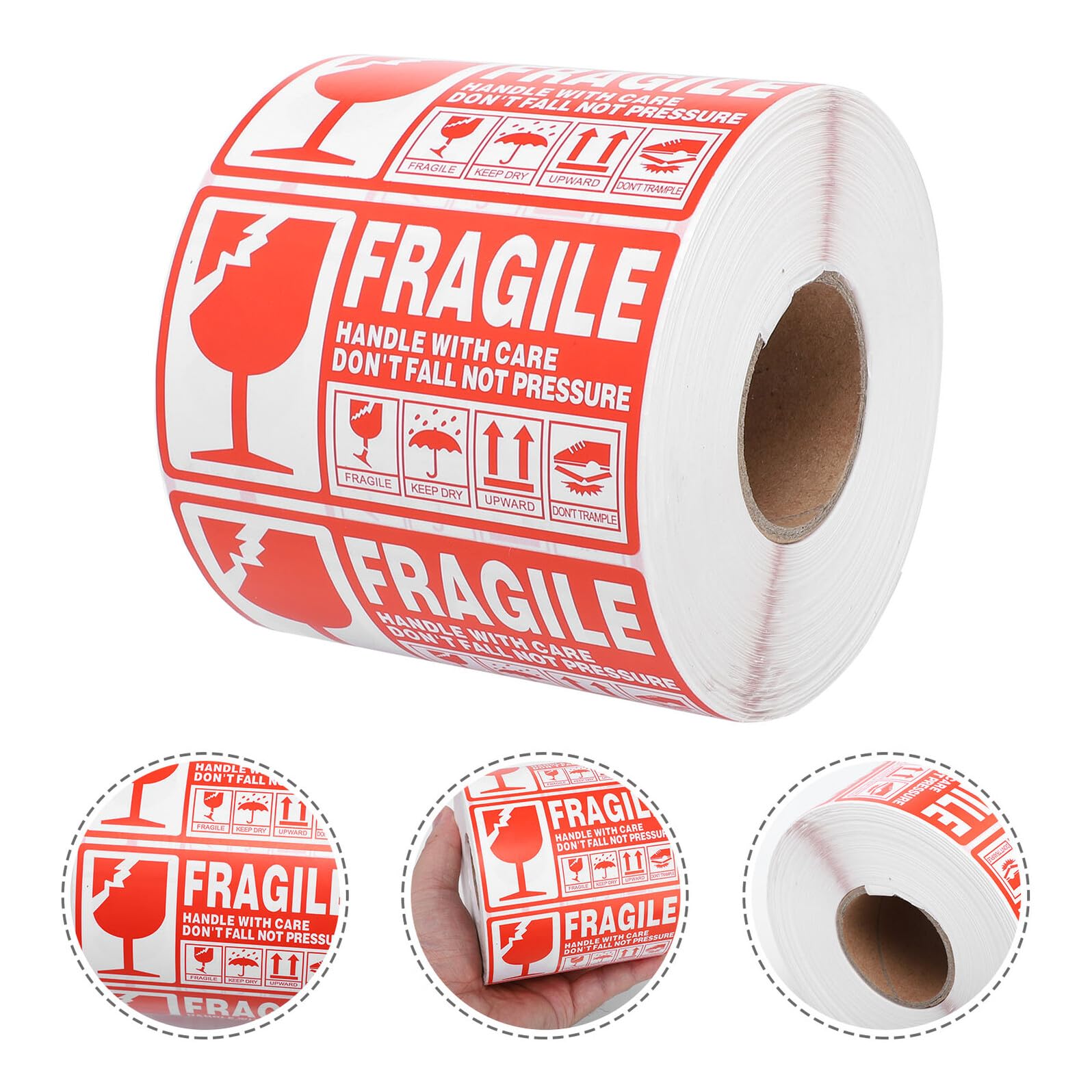 Adesivi Fragili per Imballaggi Rosso Bianco Etichette Avviso Spedizione Fragile Handle With Care per Protezione Pacchi