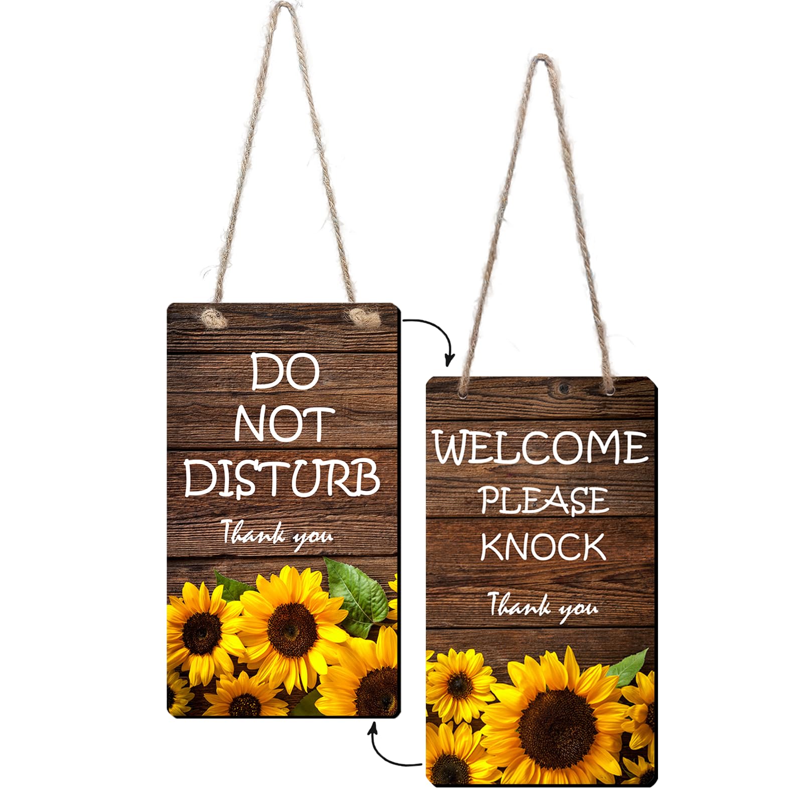 Do Not Disturb Door Hanger Sign,Wooden Double-sided Printing Sunflowers Office Door Sign Decor- Ideal For Office Home Therapists Clinic Dorm Online