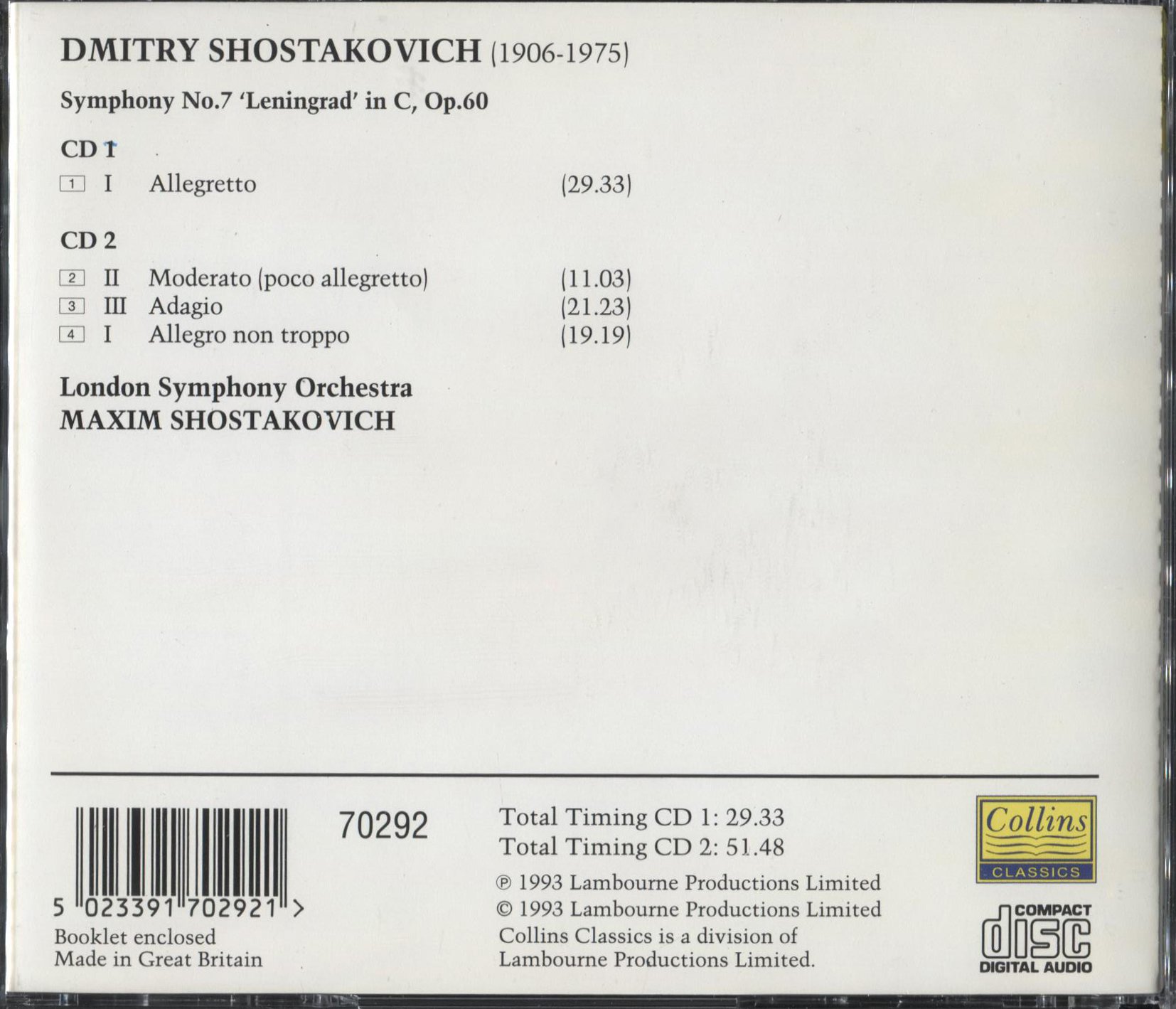 Dmitry Shostakovich: Symphony No. 7, Op. 60