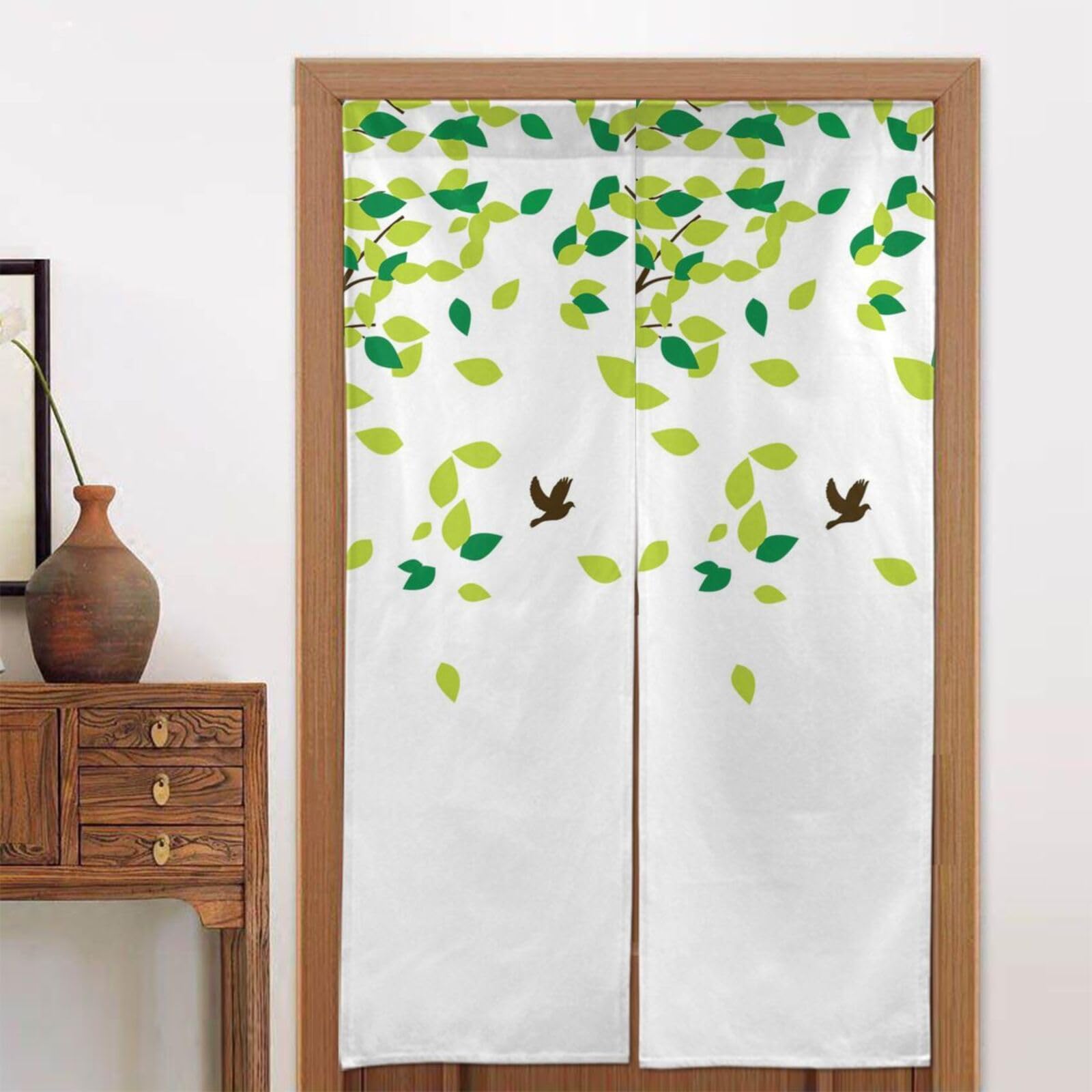 Grand rideau de porte noren japonais jungle 86x142 cm