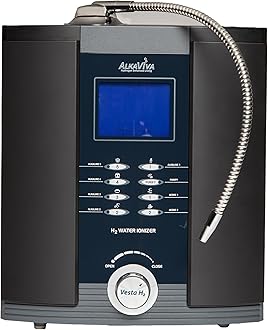 AlkaViva Vesta H2 Alkaline Water Machine, Water Ionizer Machine for Home pH 3.5-11, Only EPA Lab Tested Ionized Water Machine, Fully Automatic, Easy to Install & Use, Black