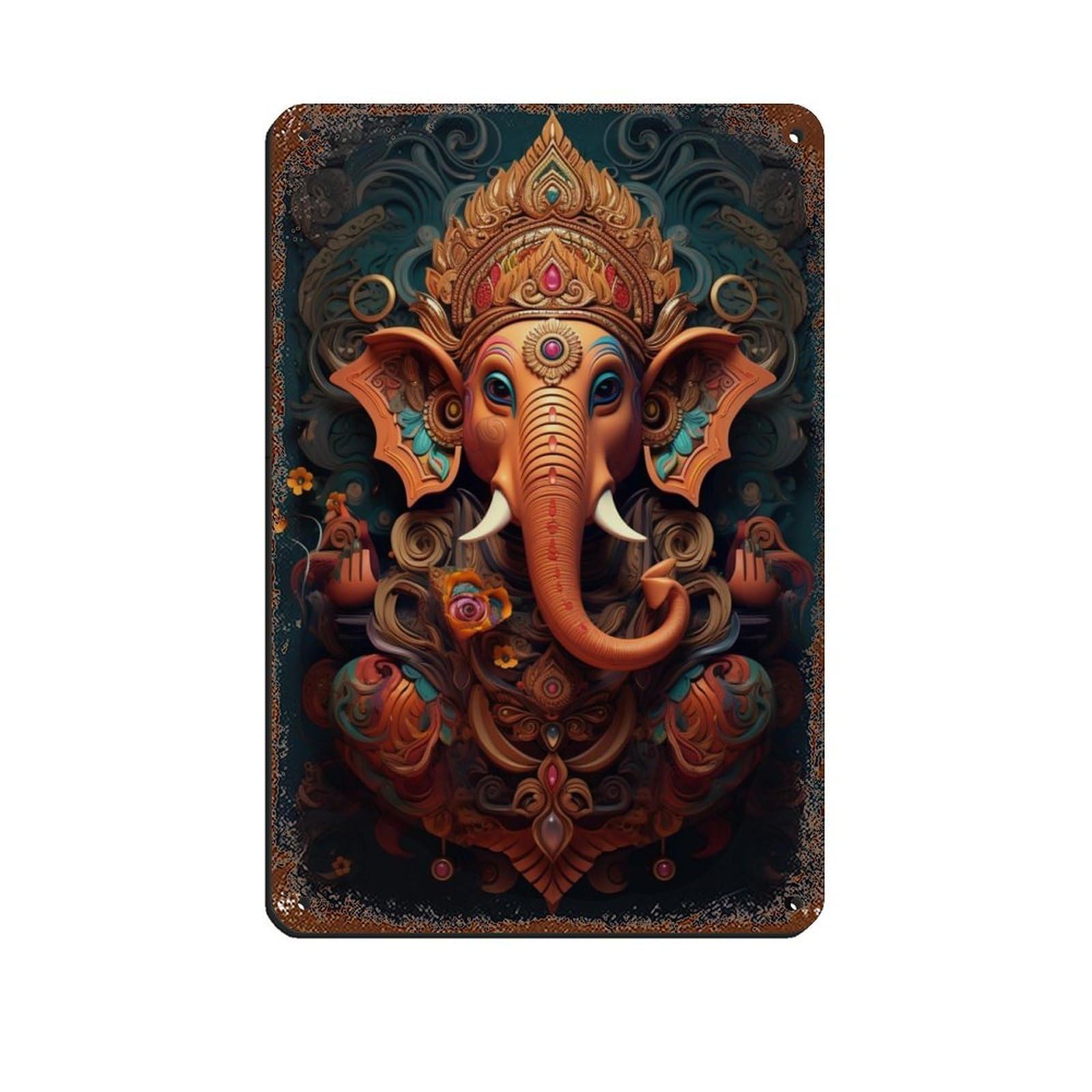 Ganesh Art, Home Decor Retro Poster Metal Tin Sign Chic Art Retro Iron Painting Bar People Cave Cafe Family Garage Poster Wall Decoration 8x12inch(20x30cm)