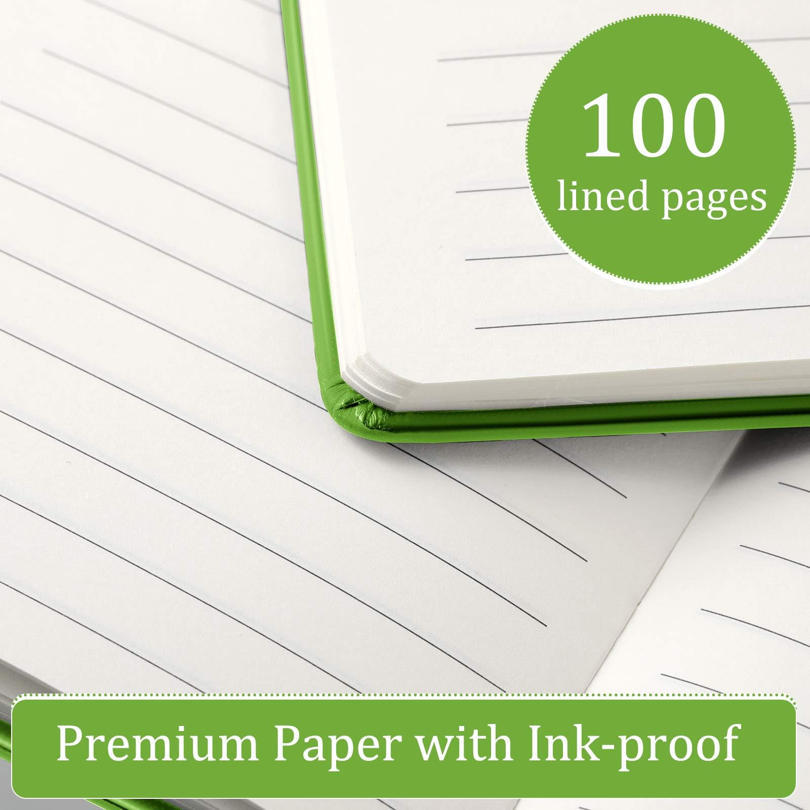 Laumoi Lot de 36 carnets de poche avec stylos - Format A6 - Mini bloc-notes lignés et lignés - Couverture rigide - Avec porte-stylo - Pour l'école, le bureau - 9,4 x 14 cm (vert)