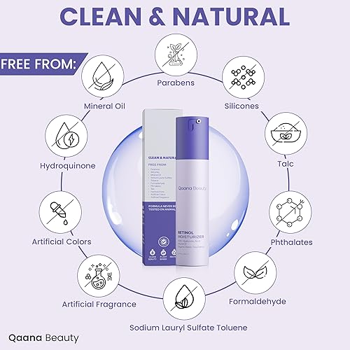 Miniatura 5 de Qaana Lujosa crema hidratante facial con retinol, colágeno y ácido hialurónico, crema antienvejecimiento para mujeres y hombres con colágeno y
