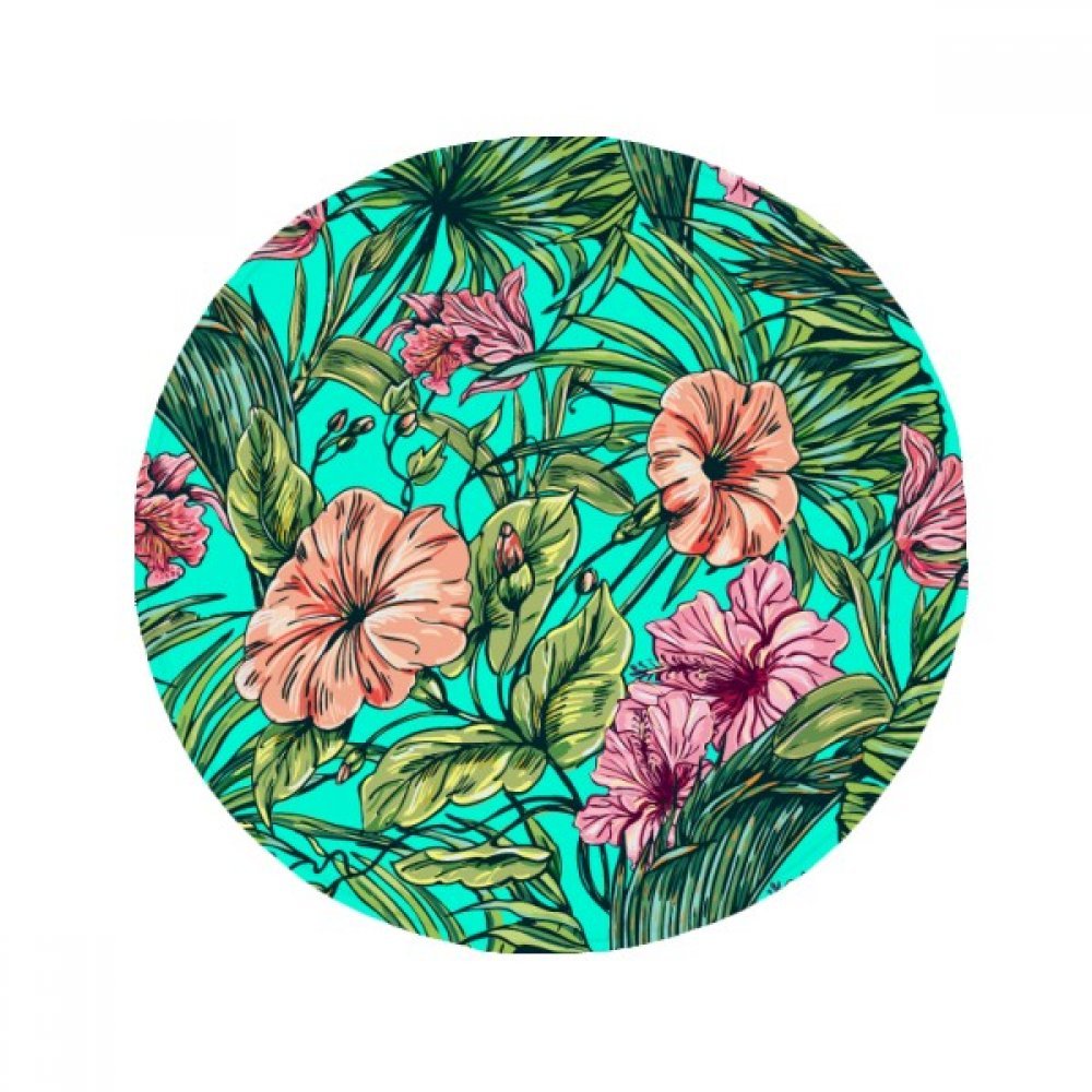 Tapis de sol cadeau rond plante verte 60cm pour une crémaillère réussie