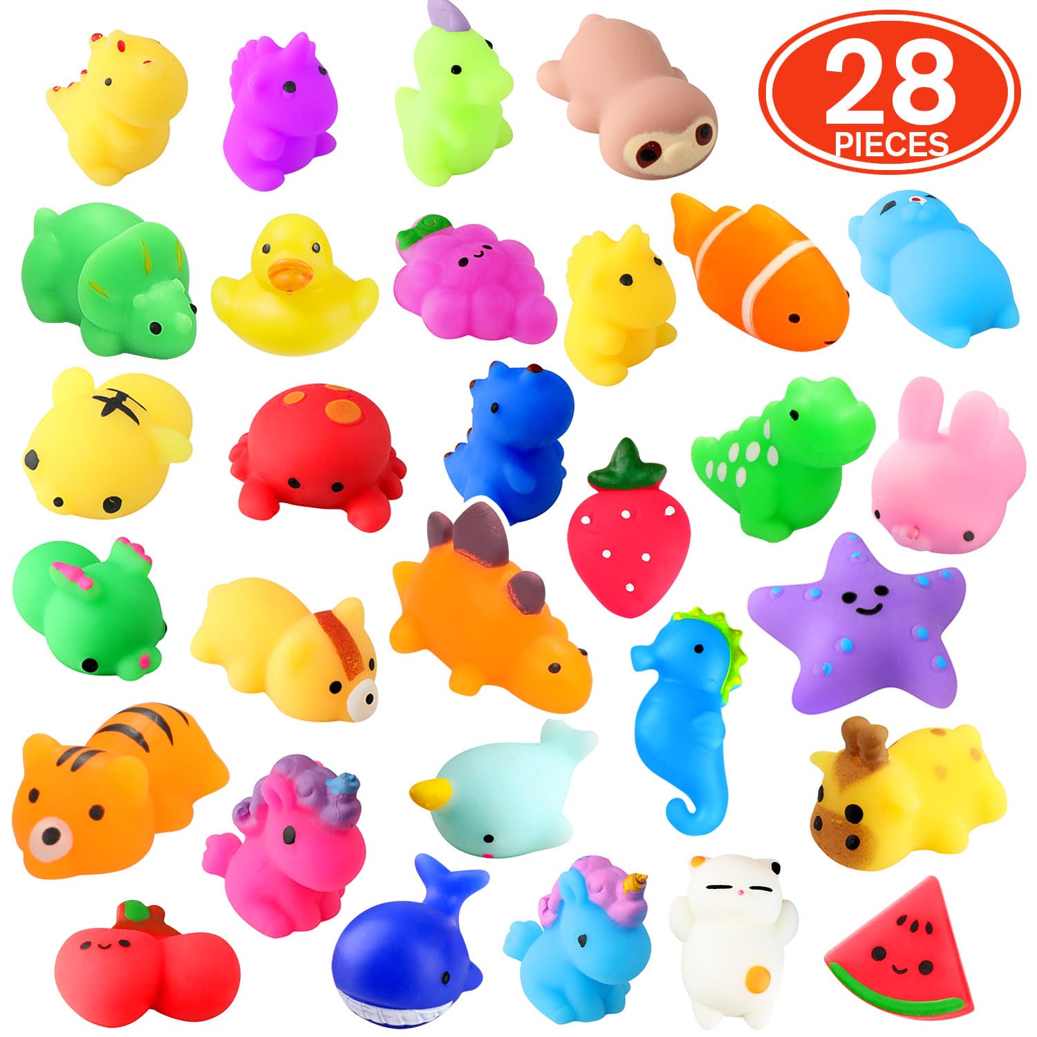 Amazon | nobasco スクイーズ 28個パック もちもちおもちゃ - かわいい
