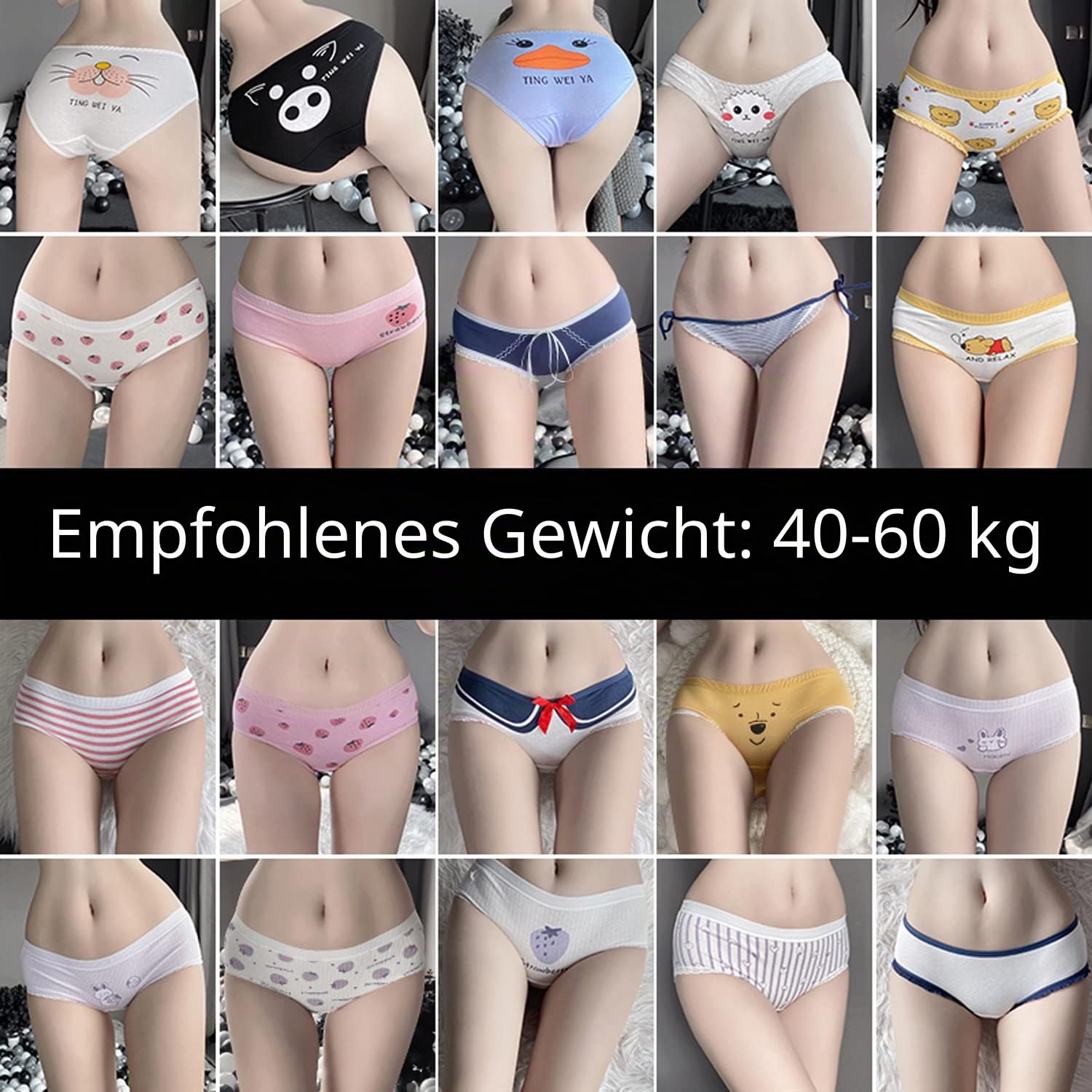 SINMIUANIME Damen Höschen Atmungsaktiv Baumwolle Slip Cosplay Anime Print Unterwäsche Niedlich 5er Pack