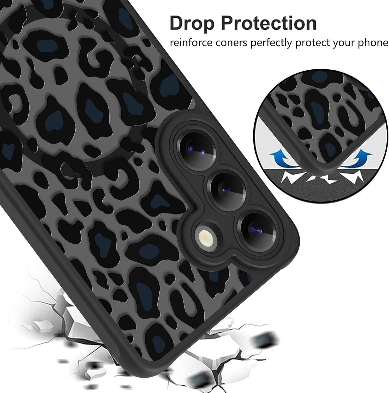 KANGHAR Case for Galaxy S26 Phone Case [Compatible with Magsafe] Leopard Printed Pattern Cute Cheetah Protective Magnetic Case for Girls Women Men Compatible with Samsung Galaxy S26