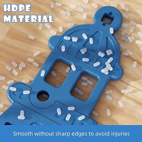 Miniatura 7 de KORIMEFA Juego de toboganes y columpios 4 en 1 para niños, tobogán para niños pequeños con aro de baloncesto, columpio, parque infantil interior y