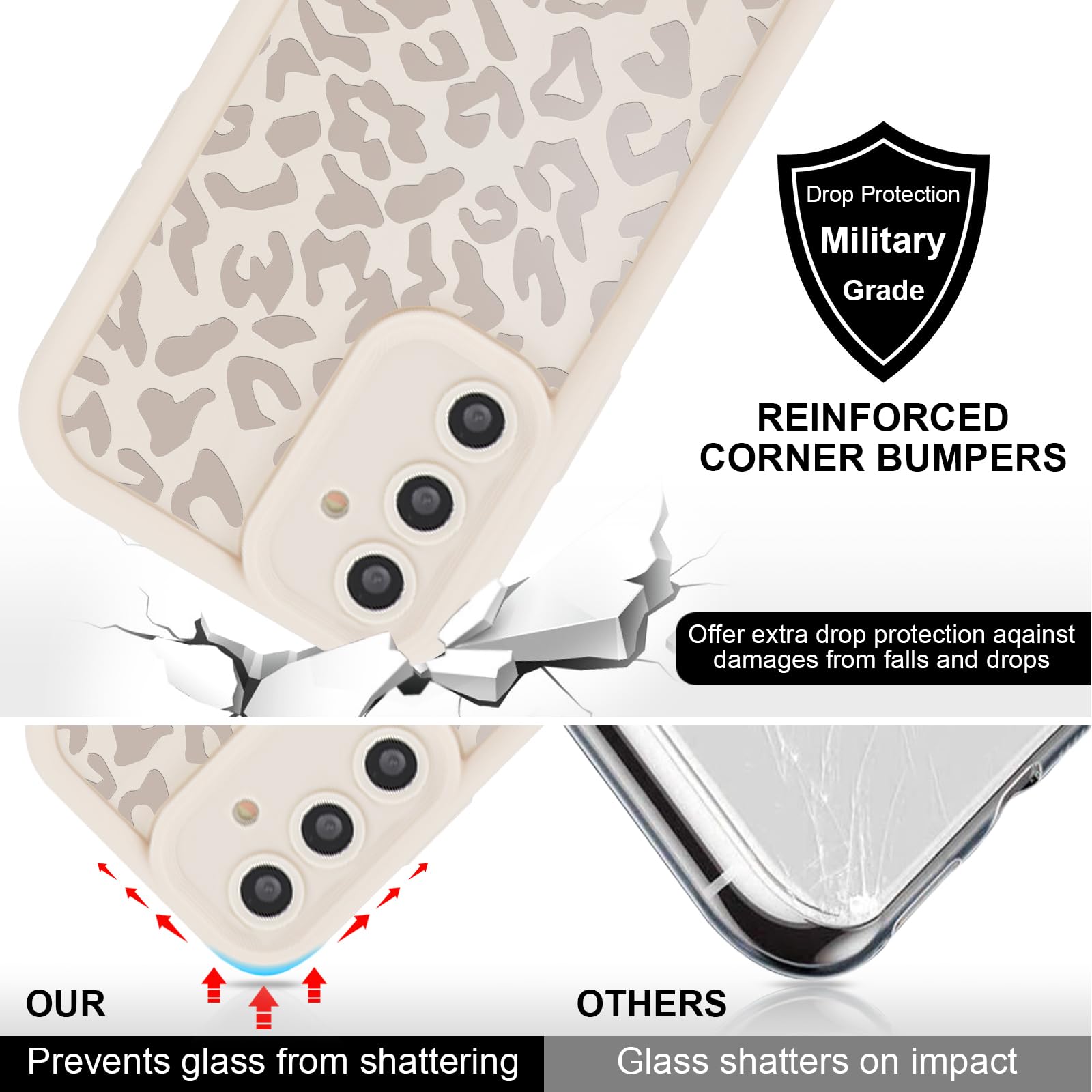 Leopard etui ze sznurkiem do Samsung Galaxy S26, estetyczna biała krowa z motywem rysunków, wisiorek smycz na szyję, silikonowe etui do zawieszenia na Samsung S26 6,3 cala